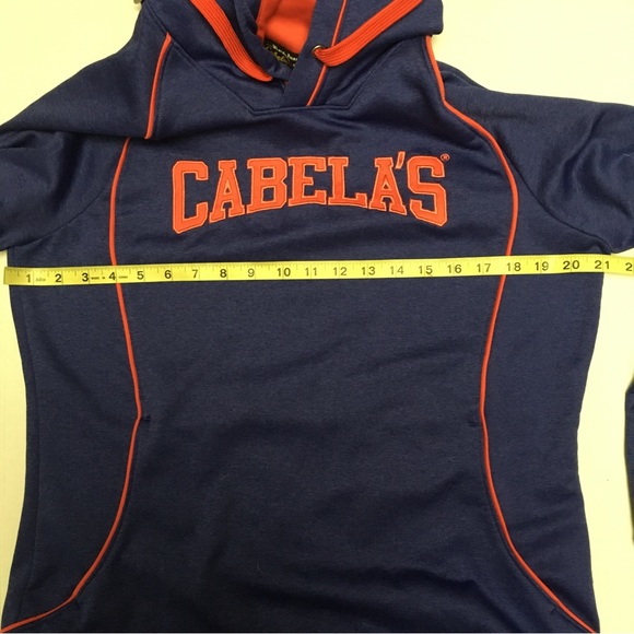 Cabela’s Women’s L Poly Stretch Hoodie Purple with Orange Spellout Size Large - Picture 7 of 8